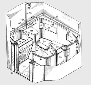 Diagram of the Dymaxion Bathroom.