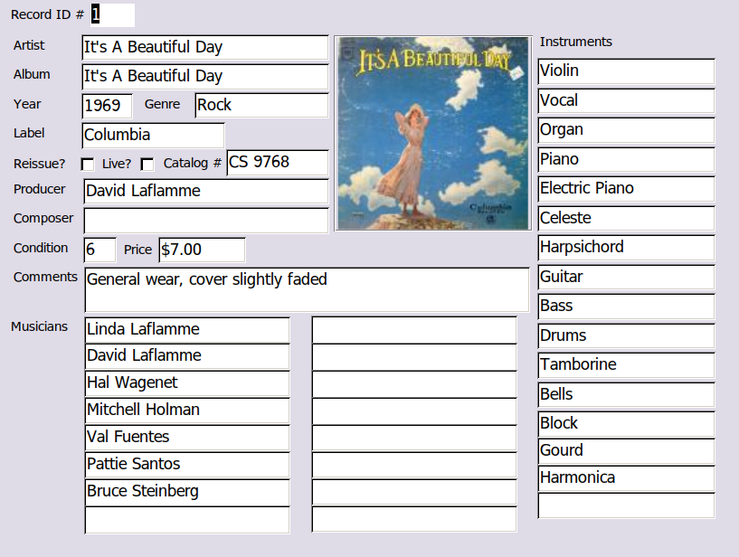 Record database screenshot