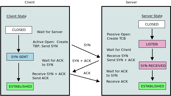Client-server TCP model
