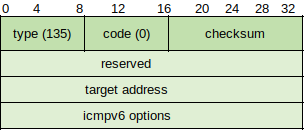 ICMPv6 Neighbor Solicitation structure